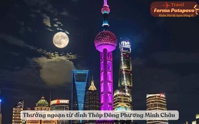 Thưởng ngoạn toàn cảnh thành phố Thượng Hải từ đỉnh Tháp Đông Phương Minh Châu